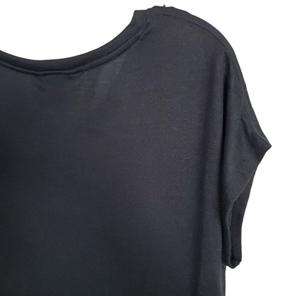 Orvis NWT Size M Top Hi-Lo Tunic Knit Short Sleeve Lightweight Silky Soft Black - Picture 9 of 9